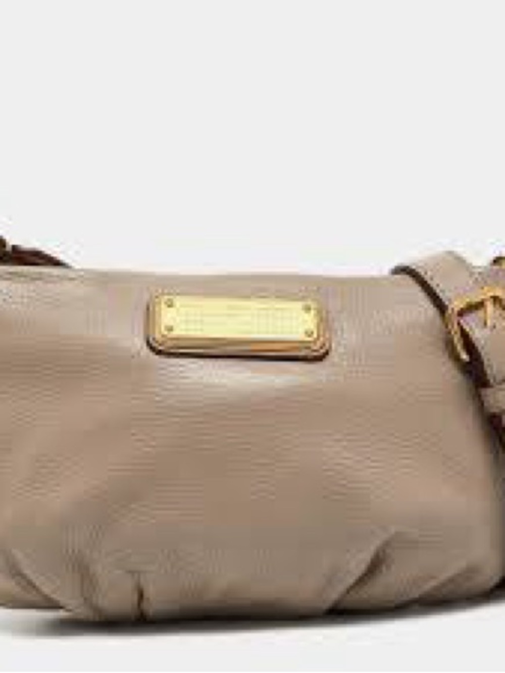 Marc by Marc Jacobs Taupe Leather Shoulder Bag with Gold Plate